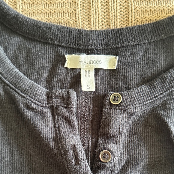 Maurices Black Henley Sleeveless Tank - Picture 2 of 5